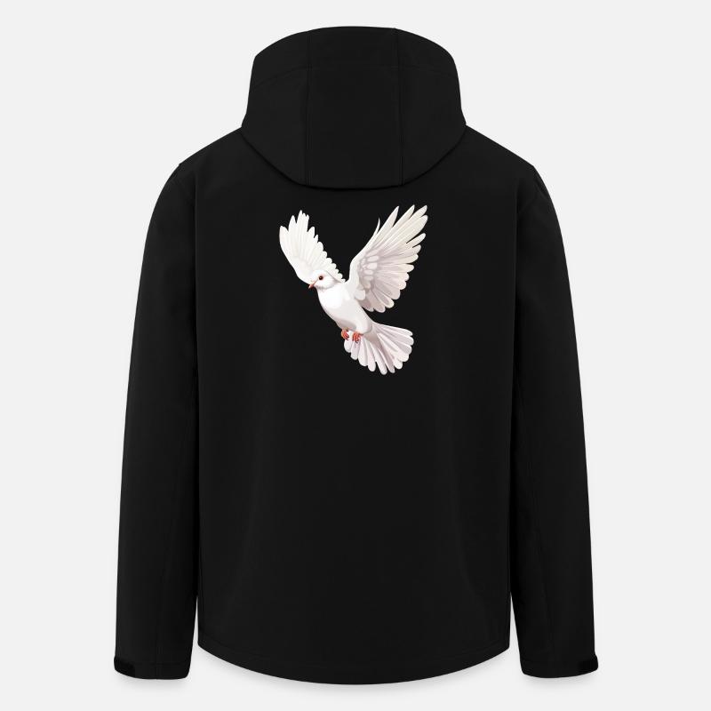 White Dove in Flight Illustration - Men’s Recycled Softshell Jacket by Stanley/Stella - black
