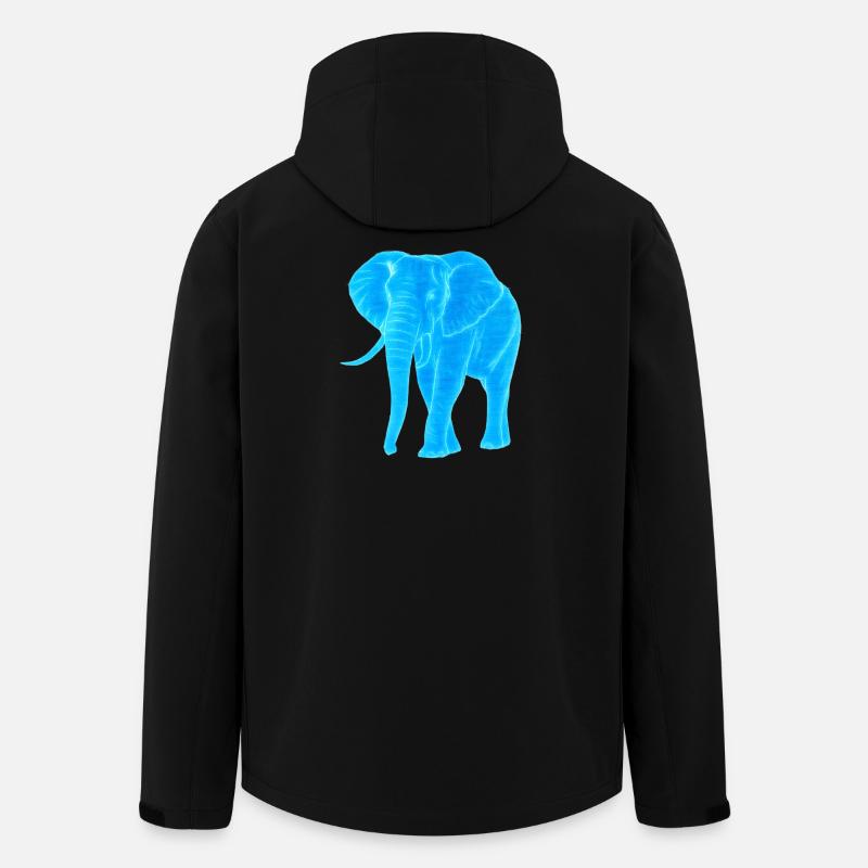 Neon Elephant Line Art - Men’s Recycled Softshell Jacket by Stanley/Stella - black