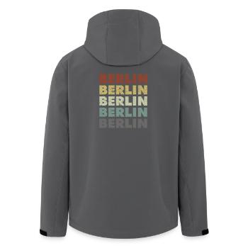 Berlin - Germany - Deutschland - Lettering - Men’s Recycled Softshell Jacket by Stanley/Stella - anthracite - Back - AI Model Male 185 light (185cm)
