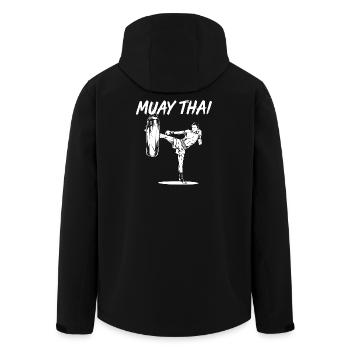 Muay Thai training - Men’s Recycled Softshell Jacket by Stanley/Stella - black - Back - AI Model Male 185 light (185cm)