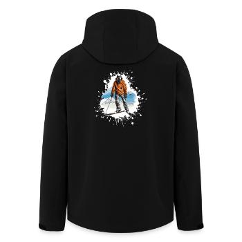 Great Dane Hund Ski Skifahren Sport - Recycelte Männer Softshell-Jacke von Stanley/Stella - Schwarz - Hinten - AI Model Male 185 light (185cm)
