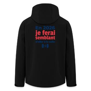 Year-end resolution - Men’s Recycled Softshell Jacket by Stanley/Stella - black - Back - AI Model Male 185 light (185cm)