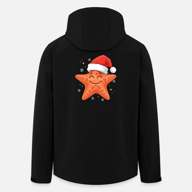 Seestern-Weihnachten - Recycelte Männer Softshell-Jacke von Stanley/Stella - Schwarz