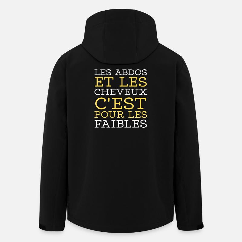 Humour Abdos Cheveux Faibles Homme Tshirt - Veste softshell homme en polyester recyclé Stanley/Stella - noir