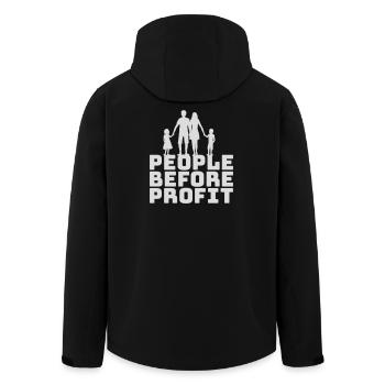 People Before Profit Activism Justice Logo - Men’s Recycled Softshell Jacket by Stanley/Stella - black - Back - AI Model Male 185 light (185cm)