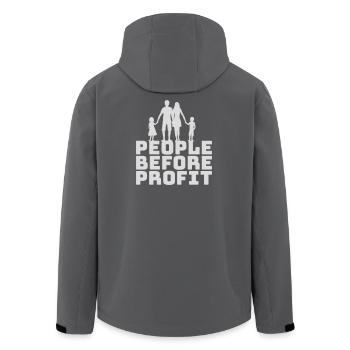 Logo de l’activisme People Before Profit Justice - Veste softshell homme en polyester recyclé Stanley/Stella - charbon - Dos - AI Model Male 185 light (185cm)