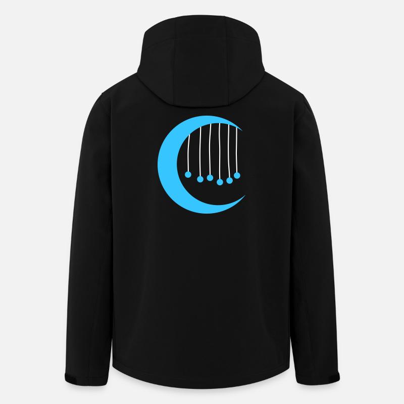 Lune bleue avec carillon à vent - Veste softshell homme en polyester recyclé Stanley/Stella - noir