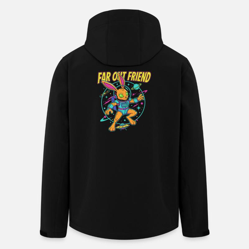 Far Out Bunny Space - Men’s Recycled Softshell Jacket by Stanley/Stella - black