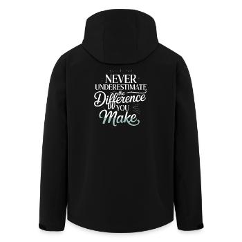 Ne sous-estimez jamais la différence que vous faites - Veste softshell homme en polyester recyclé Stanley/Stella - noir - Dos - AI Model Male 185 light (185cm)