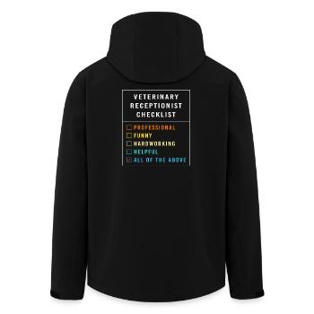 Veterinarian, Receptionist, Veterinarian, Secretary - Men’s Recycled Softshell Jacket by Stanley/Stella - black - Back - AI Model Male 185 light (185cm)
