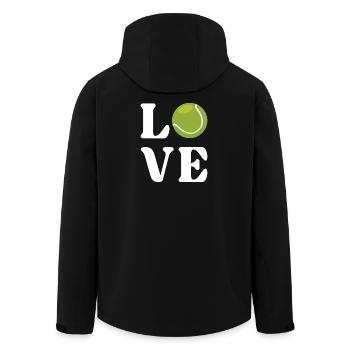 Tennis-Liebhaber - Recycelte Männer Softshell-Jacke von Stanley/Stella - Schwarz - Hinten - AI Model Male 185 light (185cm)
