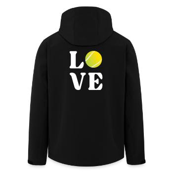 Tennisliebhaber - Recycelte Männer Softshell-Jacke von Stanley/Stella - Schwarz - Hinten - AI Model Male 185 light (185cm)