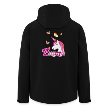 Emma, Mädchenname, Lieblingsname - Recycelte Männer Softshell-Jacke von Stanley/Stella - Schwarz - Hinten - AI Model Male 185 light (185cm)