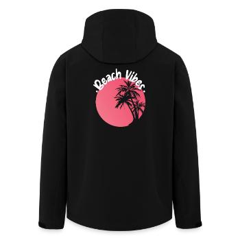 Beach Vibes Palm Sunset Design - Recycelte Männer Softshell-Jacke von Stanley/Stella - Schwarz - Hinten - AI Model Male 185 light (185cm)