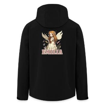 Emilia - maiden name - fairy - Men’s Recycled Softshell Jacket by Stanley/Stella - black - Back - AI Model Male 185 light (185cm)