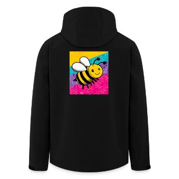 bee - Men’s Recycled Softshell Jacket by Stanley/Stella - black - Back - AI Model Male 185 light (185cm)