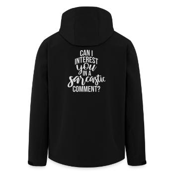 Can I Interest You In A Sarcastic Comment Lustig - Recycelte Männer Softshell-Jacke von Stanley/Stella - Schwarz - Hinten - AI Model Male 185 light (185cm)