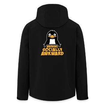 Penguin Warning Socially Awkward Funny Clumsy - Men’s Recycled Softshell Jacket by Stanley/Stella - black - Back - AI Model Male 185 light (185cm)
