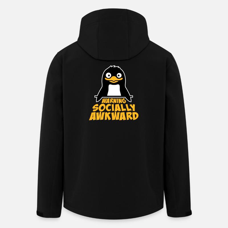 Pingvinadvarsel: Socialt akavet, sjov, klodset, klodset, - Stanley/Stella herre softshelljakke i genanvendt polyester - sort