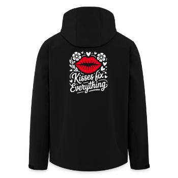 Küsse heilen alles Lippenmotiv - Recycelte Männer Softshell-Jacke von Stanley/Stella - Schwarz - Hinten - AI Model Male 185 light (185cm)
