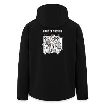 Coffee Pressure - Men’s Recycled Softshell Jacket by Stanley/Stella - black - Back - AI Model Male 185 light (185cm)