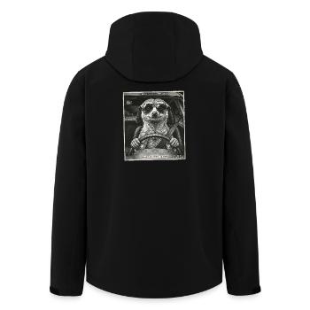 Meerkat Flashed - Men’s Recycled Softshell Jacket by Stanley/Stella - black - Back - AI Model Male 185 light (185cm)