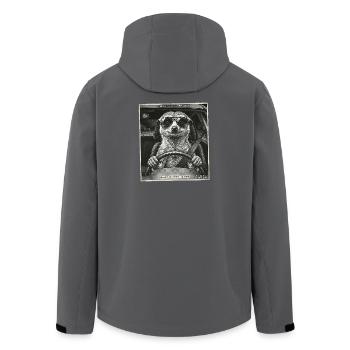 Meerkat Flashed - Men’s Recycled Softshell Jacket by Stanley/Stella - anthracite - Back - AI Model Male 185 light (185cm)