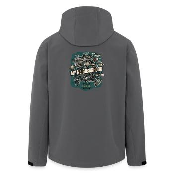Berlin Meine Nachbarschaft - Recycelte Männer Softshell-Jacke von Stanley/Stella - Schwarz - Hinten - AI Model Male 185 light (185cm)