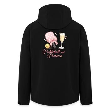 Pickleball und Prosecco Flair - Recycelte Männer Softshell-Jacke von Stanley/Stella - Schwarz - Hinten - AI Model Male 185 light (185cm)