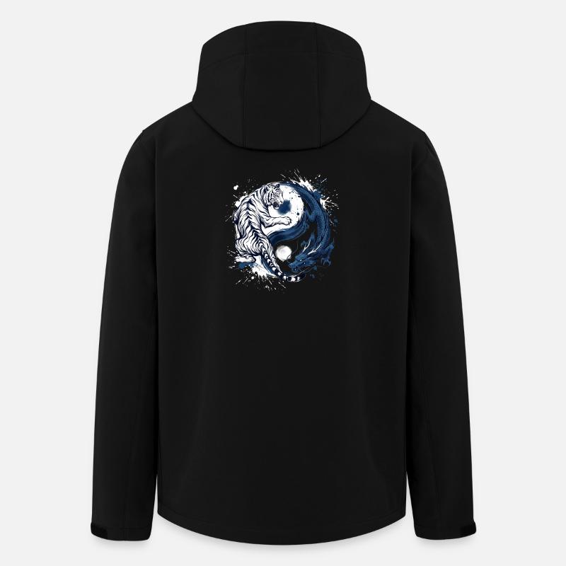 Drache Tiger Yin Yang - Recycelte Männer Softshell-Jacke von Stanley/Stella - Schwarz