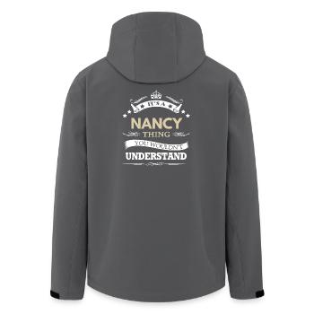C’est un nom de Nancy Thing You Not Understand - Veste softshell homme en polyester recyclé Stanley/Stella - charbon - Dos - AI Model Male 185 light (185cm)