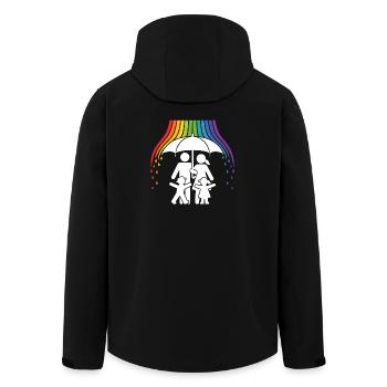 Save_Space_LGBTQ Bouclier arc-en-ciel - Veste softshell homme en polyester recyclé Stanley/Stella - noir - Dos - AI Model Male 185 light (185cm)