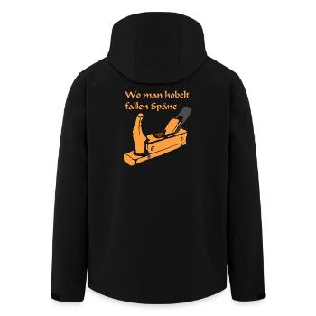 hobel werkzeug - Recycelte Männer Softshell-Jacke von Stanley/Stella - Schwarz - Hinten - AI Model Male 185 light (185cm)
