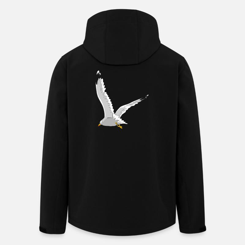 Möwe im Flug - Recycelte Männer Softshell-Jacke von Stanley/Stella - Schwarz