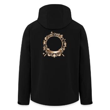 Cadre Steampunk en aspect métal machine - Veste softshell homme en polyester recyclé Stanley/Stella - noir - Dos - AI Model Male 185 light (185cm)