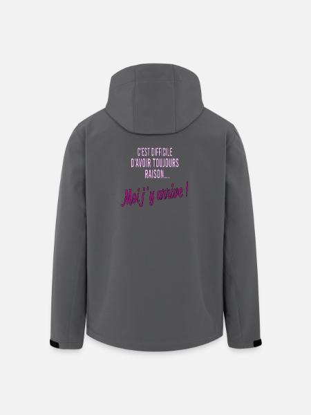 c'est difficile d'avoir toujours raison - Veste softshell homme en polyester recyclé Stanley/Stella - noir