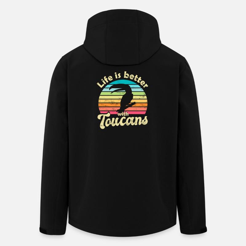 Tukan Vogel - Recycelte Männer Softshell-Jacke von Stanley/Stella - Schwarz