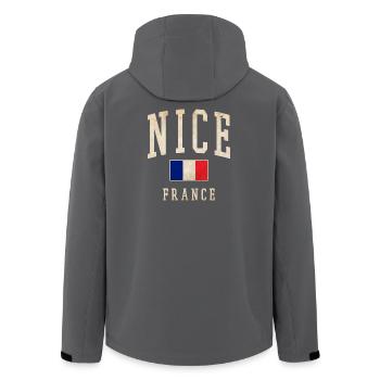 Beau drapeau français - Veste softshell homme en polyester recyclé Stanley/Stella - charbon - Dos - AI Model Male 185 light (185cm)