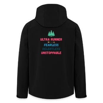 Ultra Runner - Fearless. Relentless. Unstoppable. - Men’s Recycled Softshell Jacket by Stanley/Stella - black - Back - AI Model Male 185 light (185cm)