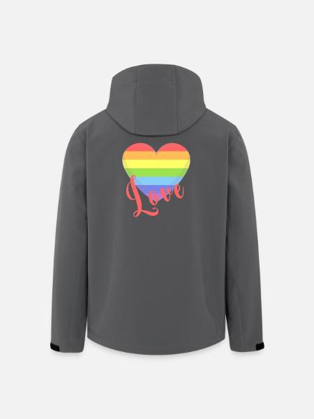 t-skjorte elsker gay lgbt hjerte lgbtqia+ gaveide - Softshelljakke herre i resirkulert polyester Stanley/Stella - svart