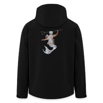 mystérieux Verseau avec trident et nageoire - Veste softshell homme en polyester recyclé Stanley/Stella - noir - Dos - AI Model Male 185 light (185cm)