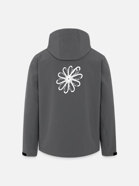 Muster Umrandungseffekt flower white - Recycelte Männer Softshell-Jacke von Stanley/Stella - Schwarz