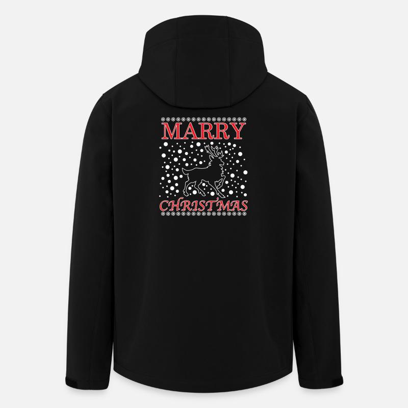 Weihnachtshund Sprung mit Schriftzug - Recycelte Männer Softshell-Jacke von Stanley/Stella - Schwarz