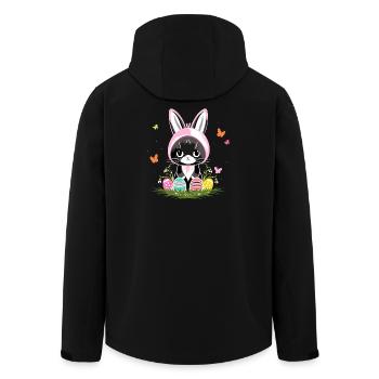 Ostern Katze Ostereier Hasenkostüm - Recycelte Männer Softshell-Jacke von Stanley/Stella - Schwarz - Hinten - AI Model Male 185 light (185cm)