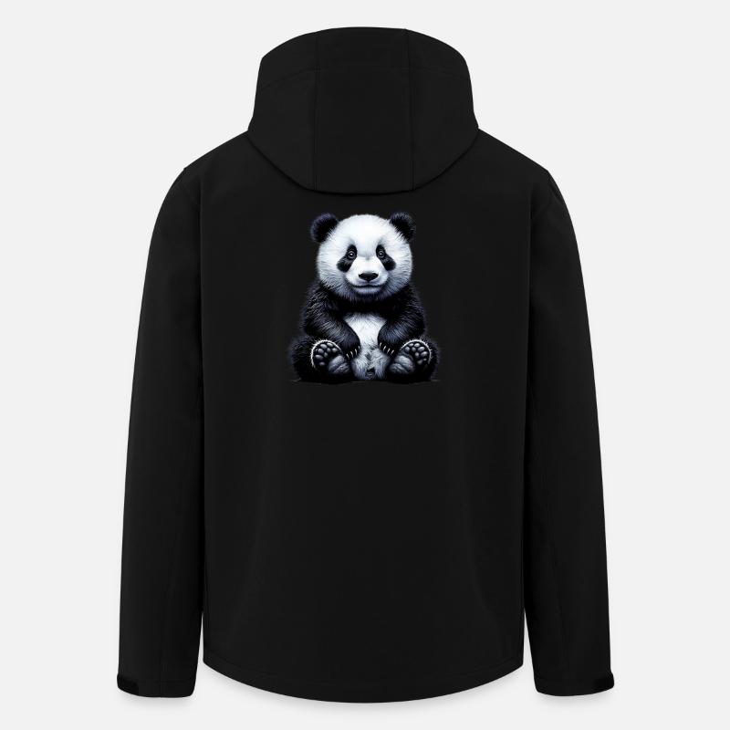 Panda - Recycelte Männer Softshell-Jacke von Stanley/Stella - Schwarz