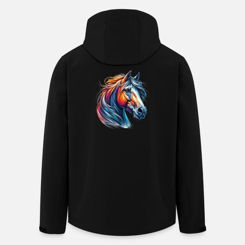 Pferd - Recycelte Männer Softshell-Jacke von Stanley/Stella - Schwarz