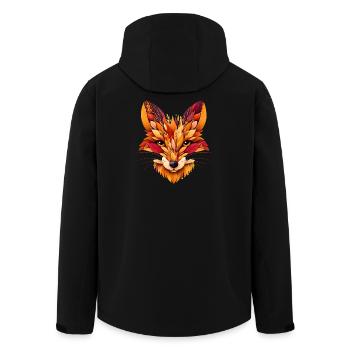 Fox head designed from different leaves - Men’s Recycled Softshell Jacket by Stanley/Stella - black - Back - AI Model Male 185 light (185cm)