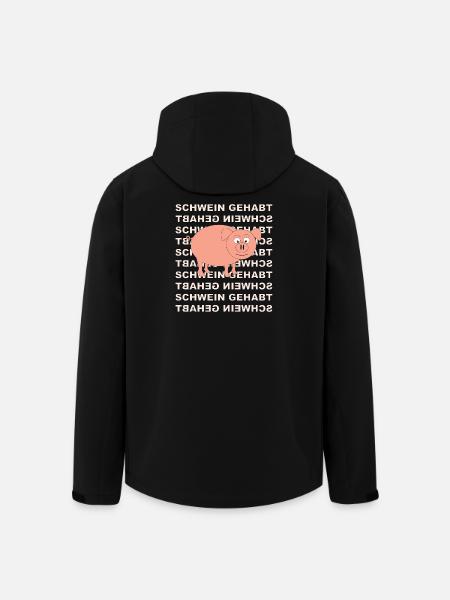 Pig with writing in the background - Men’s Recycled Softshell Jacket by Stanley/Stella - black