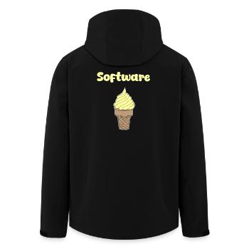 Software Eis Vanille - Recycelte Männer Softshell-Jacke von Stanley/Stella - Schwarz - Hinten - AI Model Male 185 light (185cm)
