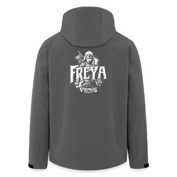 Freya - die Wikingergöttin - Recycelte Männer Softshell-Jacke von Stanley/Stella - Anthrazit - Hinten - AI Model Male 185 light (185cm)